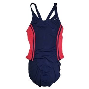 Nike One Piece Cut Out Back‎ Swim Suit Size 12